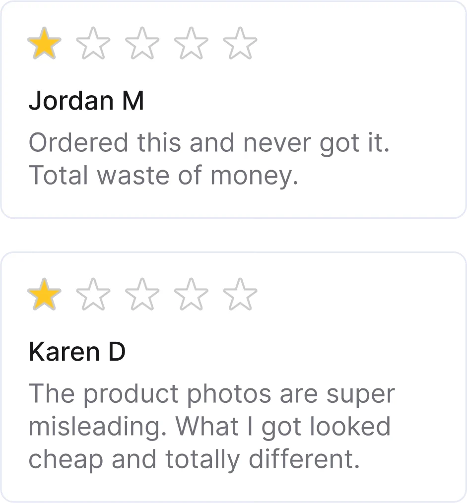 One-star reviews from confused customers