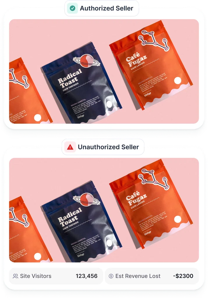 Authorised seller and unauthorised seller using the same photos